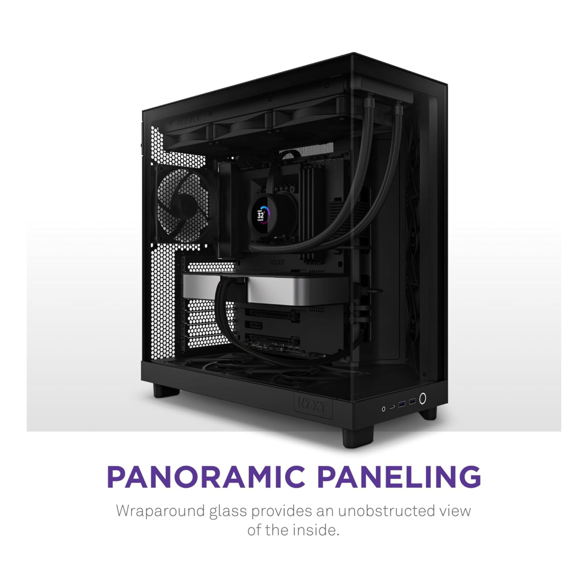 CC-H61FB-R1 NZXT H6 Air Flow RGB ATX Black PC Case