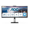 AOC V5 CU34V5CW/BK 34" Wide Quad HD VA LED 1ms Height Adjustable built in Speaker Curved Monitor