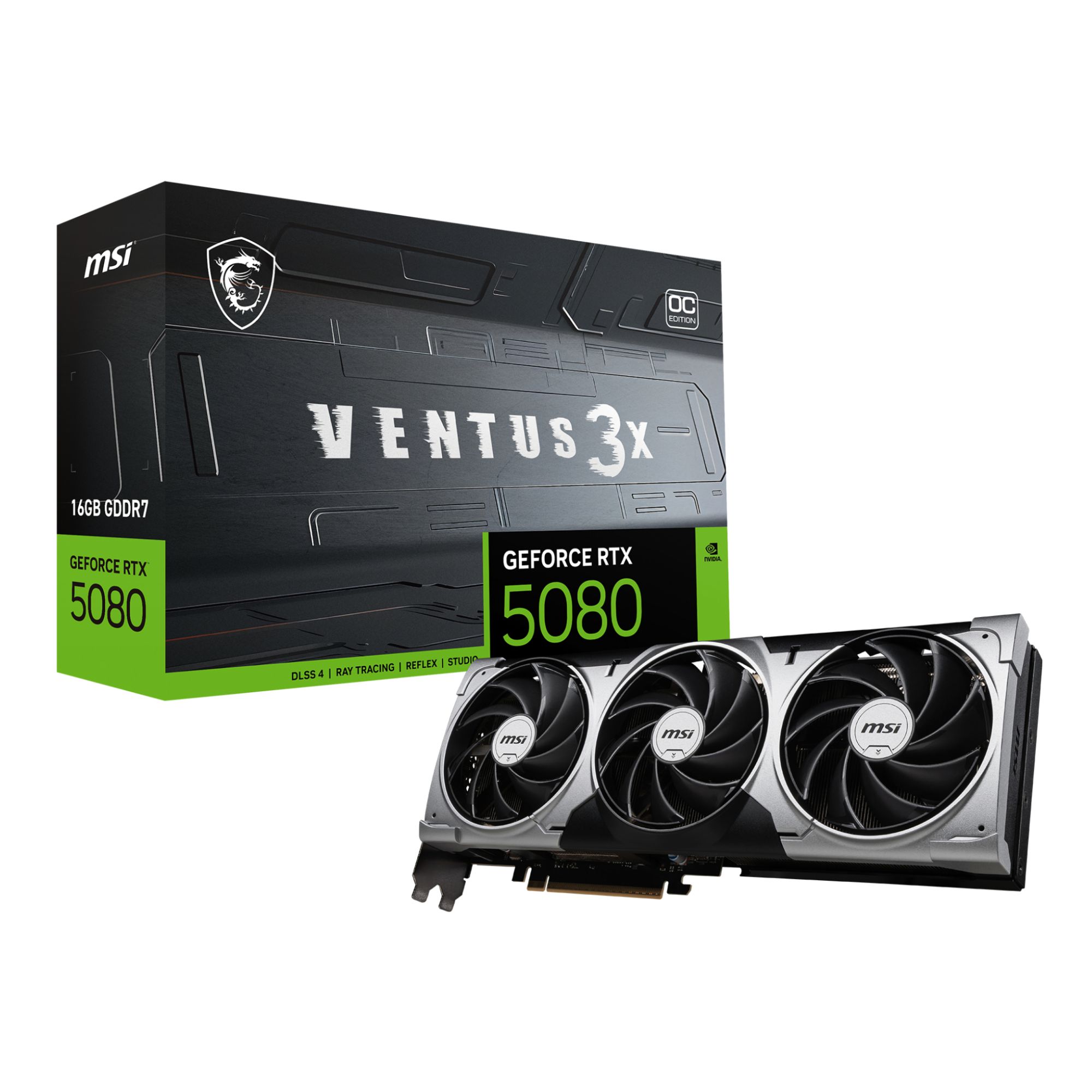 MSI GeForce RTX 5080 16G VENTUS 3X OC Graphics Card - Grey