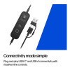 Poly Mission 625 Wired On-Ear AI Noise Reduction Bulk Headset - Black