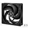Arctic P12 Static Pressure 120mm PC Fans Pack of 5 - Black