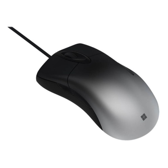 Microsoft Pro IntelliMouse in black colour with its wire