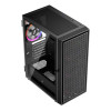 1st Player Go6-BK-4FS1 Tempered Glass Mid Tower Gaming Case - Black with RGB Fans
