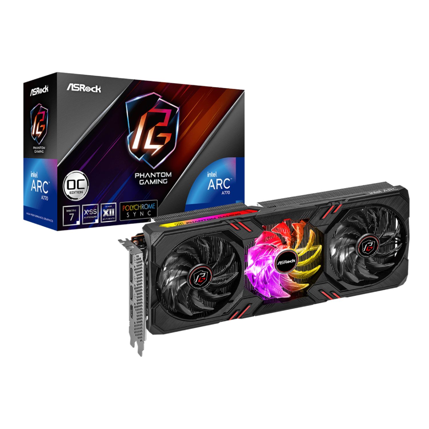 光　ASRock PhantomGaming A770 OCEdition ASRock Intel Arc A770 Phantom 16GB OC GPU - Black