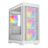 Vida Zephyr V2 Micro-ATX ARGB Tempered Glass Gaming PC Case - White