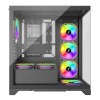 1st Player MIKU Mi8 7x ARGB Fans Tempered Glass Mid Tower Gaming PC Case - Black