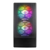1st Player X4-M BK Tempared Glass Micro ATX Gaming PC Case with 3 x RGB Fans