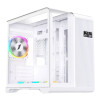 1st Player RT5 WH Tempared Glass Micro Tower Gaming PC Case with 3 x RGB Fans - White