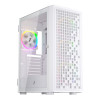 1st Player Go6-WH-4FS1 Tempered Glass Mid Tower Gaming Case - White with RGB Fans