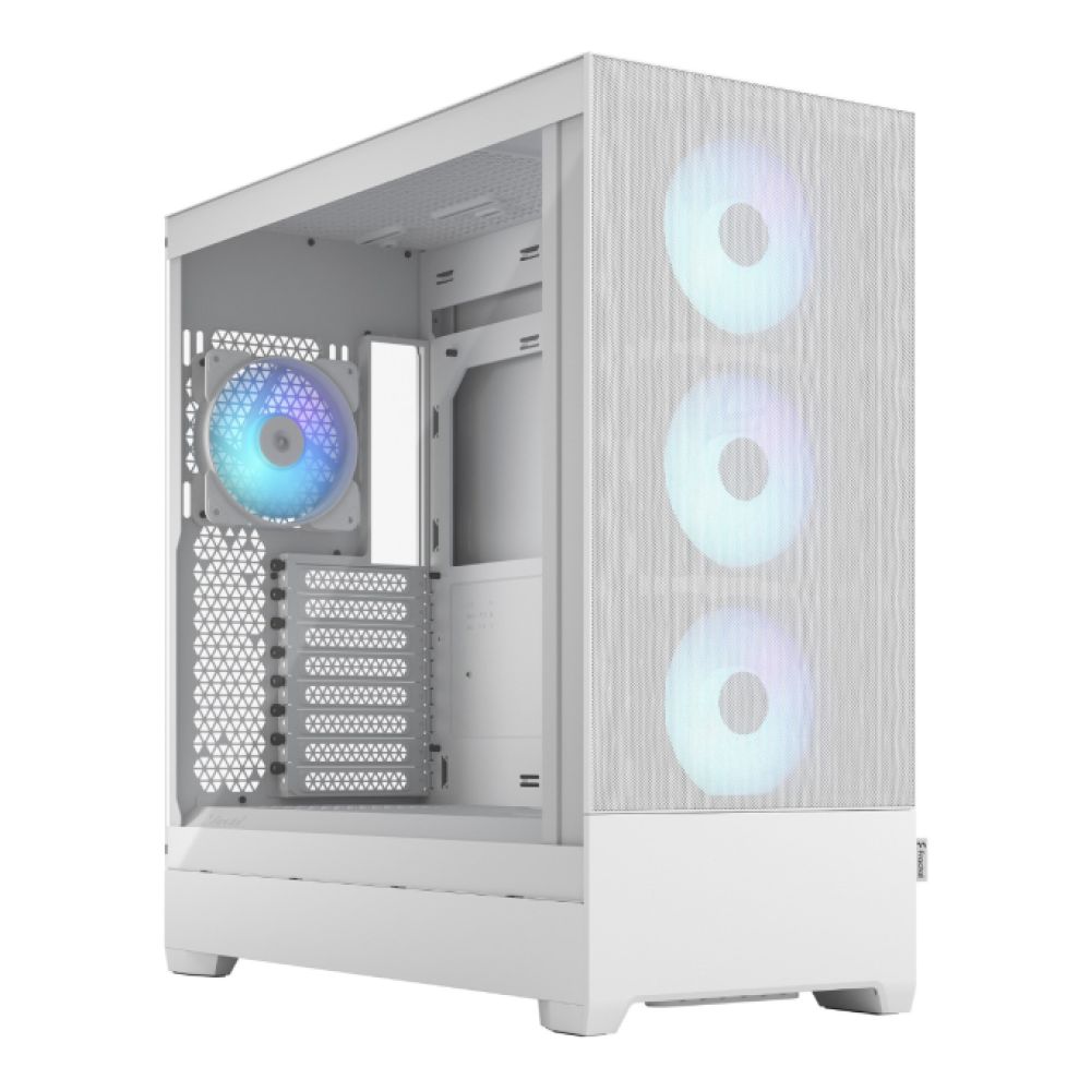 Fractal Design Pop XL Air RGB White EATX Full Tower case with spacious interior and clear tempered glass panel.
