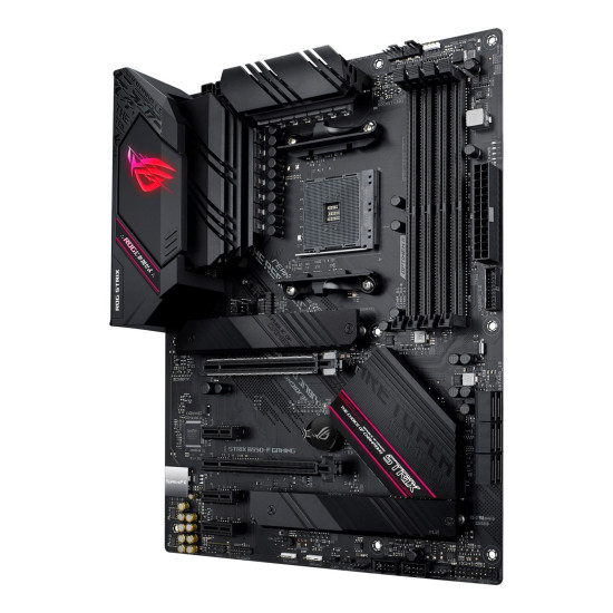 ASUS ROG STRIX B550-F ATX motherboard with optimized cooling system for high-end gaming builds
