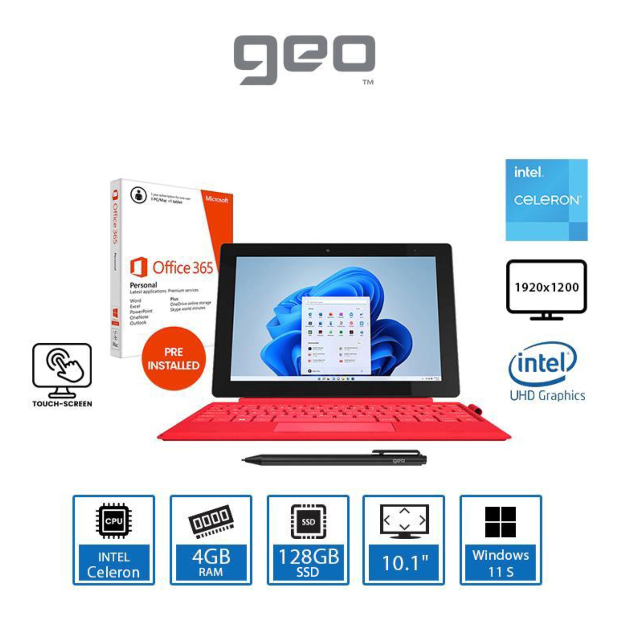 GeoPad 110 N4020 4GB RAM Touchscreen Windows 11 Laptop