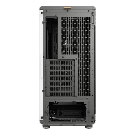 Back of Fractal Design North Chalk FD-C-NOR1C-03 White Mesh Side Panel PC Case 