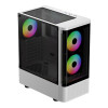 Gamdias TALOS E3 CG WH Mid Tower ATX Gaming PC Case with 3 x RGB Fans - White