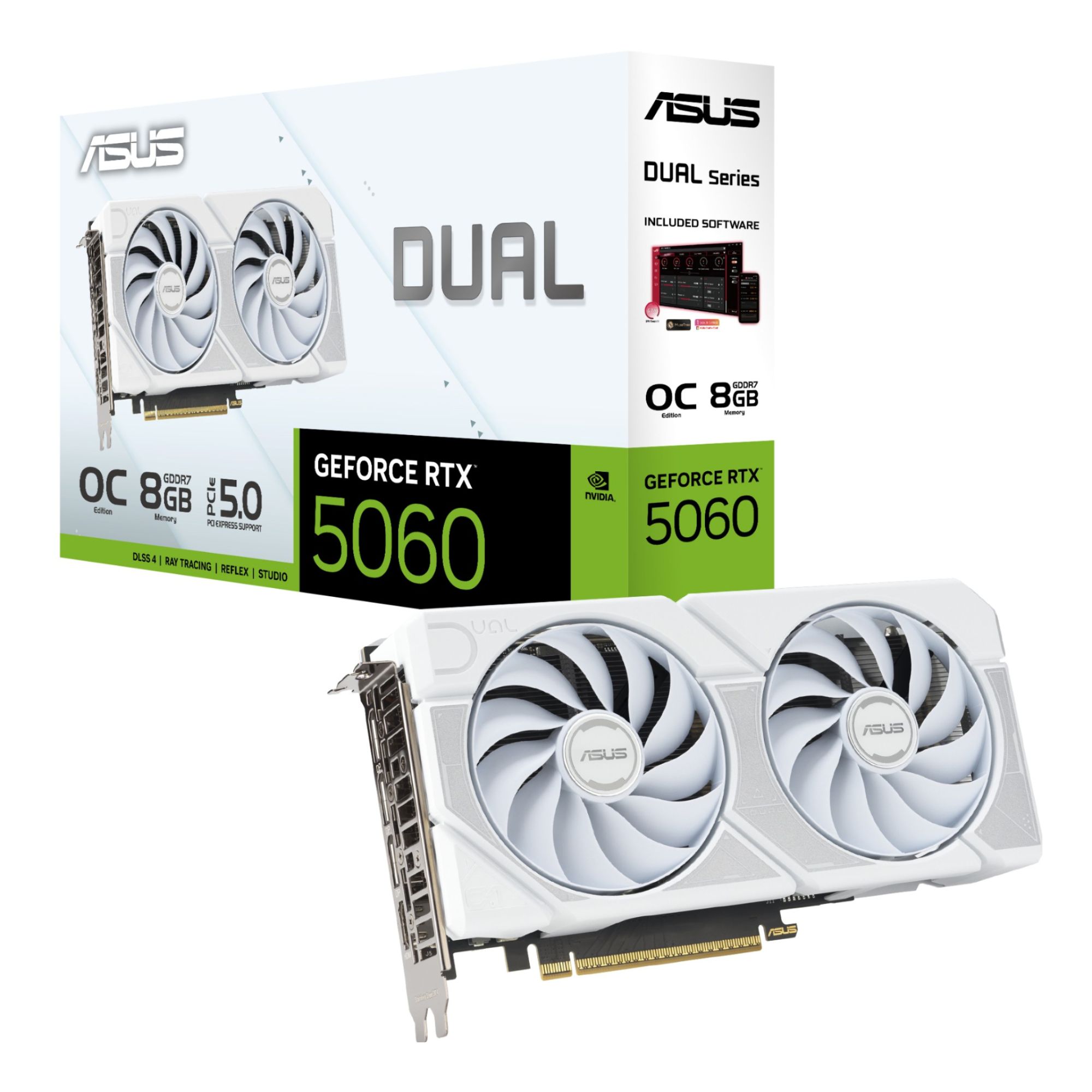 ASUS Dual RTX 5060 OC 8GB White Gaming Graphics Card