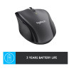 Logitech Marathon M705 Wireless Laser Optical 1000 DPI Mouse - Charcoal
