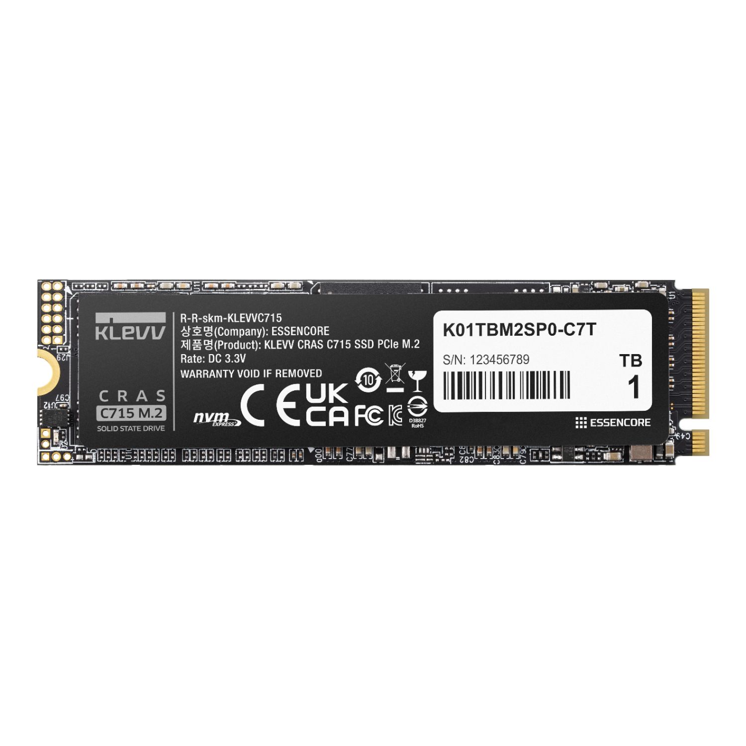 Klevv CRAS C715 K01TBM2SP0-C7T 1TB M.2 2280 NVMe SSD