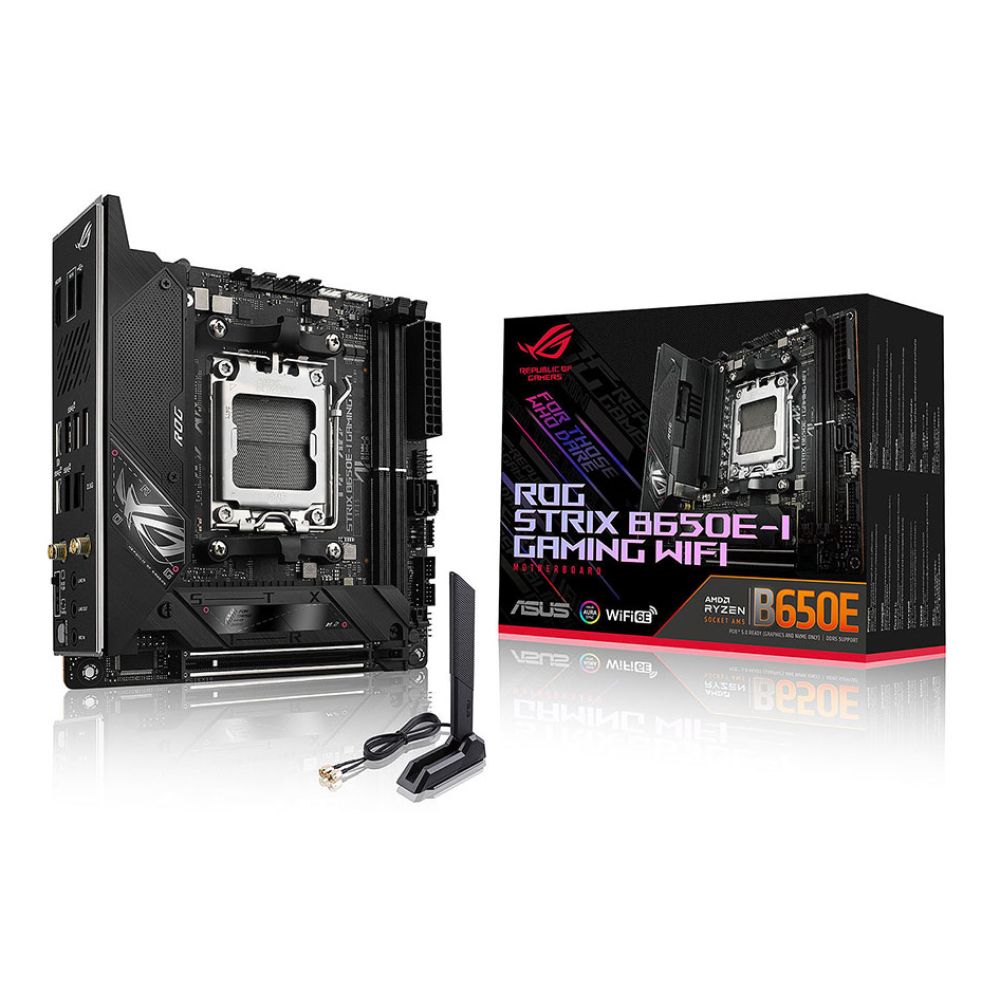 ASUS ROG STRIX B650E-I Gaming WIFI AM5 mini ITX motherboard with DDR5 support
