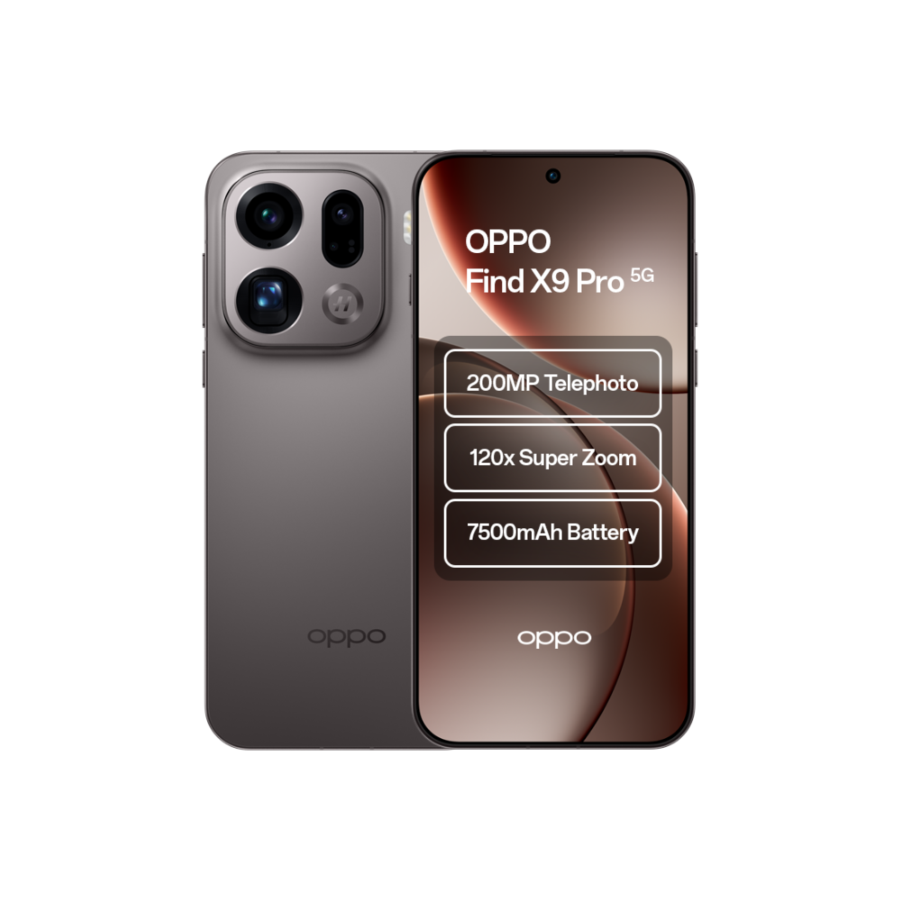 OPPO Find X9 Pro 5G 6.7" Dual SIM 16GB RAM 512GB Storage Android 16 Smartphone - Titanium Charcoal