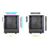 Gamdias TALOS E3 MESH Tempered Glass Mid Tower Gaming PC Case - Black