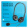 HP G2 On-Ear Wired USB-A Stereo Headset - Black