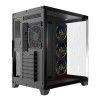 CiT DS360 Tempered Glass Mid-Tower ATX Gaming PC Case with 4 x CiT Saturn Fans - Black