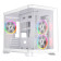1st Player UV6 Tempered Glass Micro ATX Gaming Case - White with 3 RGB Fans
