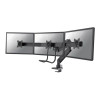 Neomounts NM-D775DX3BLACK 17-27" Full Motion Gas Spring Triple Monitor Arm - Black