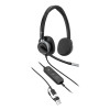 Poly Mission 625 Stereo Wired On-Ear AI Noise Reduction Headset - Black