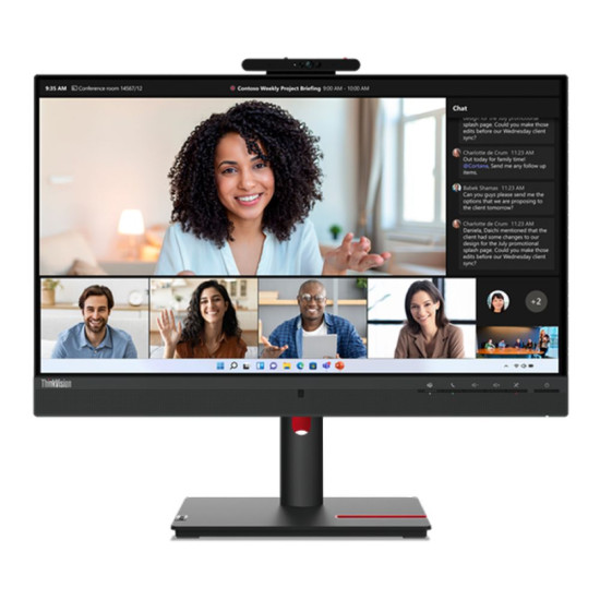 Lenovo ThinkVision T24mv-30 23.8-inch FHD monitor with IPS display and built-in speakers - black