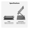 Hyper HyperSpace Ergonomic Adjustable Flex Laptop Stand - Grey