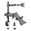 Neomounts FPMA-D550NOTEBOOK 10-32" Full Motion Desk Mount Single Monitor Arm with Laptop Holder - Black