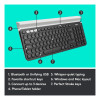 Logitech K780 Multi-Device Wireless Speckled Keyboard - Dark Grey/Speckled White