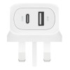Belkin BoostCharge Dual Wall Fast Charger 42W - White