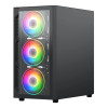 Vida Lucid Micro-ATX Tower Tempered Glass Gaming PC Case - Black