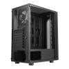 CiT Sauron Tempered Glass Mid-Tower ATX Gaming PC Case with Front LED Strip & 1 x Three-Sided Infinity ARGB Fan - Black