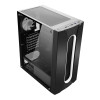 CiT Sauron Tempered Glass Mid-Tower ATX Gaming PC Case with Front LED Strip & 1 x Three-Sided Infinity ARGB Fan - Black