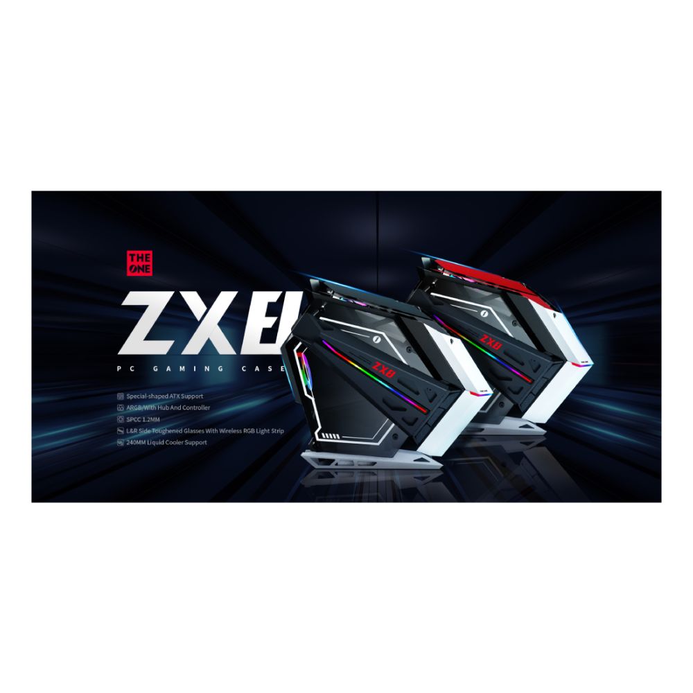 1st Player ZX8 RGB Glass Mid Tower Gaming PC Case - ZX8-1CC