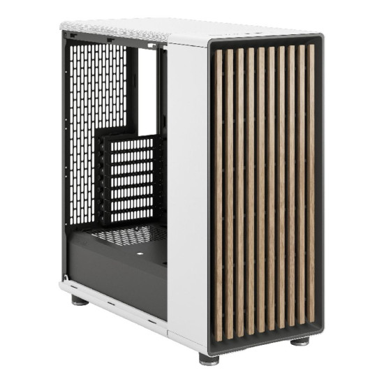 Empty Fractal Design North Chalk FD-C-NOR1C-03 White Mesh Side Panel ATX Mid Tower PC Case 
