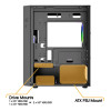 Vida Genesis Micro-ATX ARGB Tempered Glass Gaming PC Case - Black
