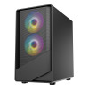 CiT Level 5 Tempered Glass Micro-ATX Mesh Gaming PC Case with 3 x ARGB Fans - Black