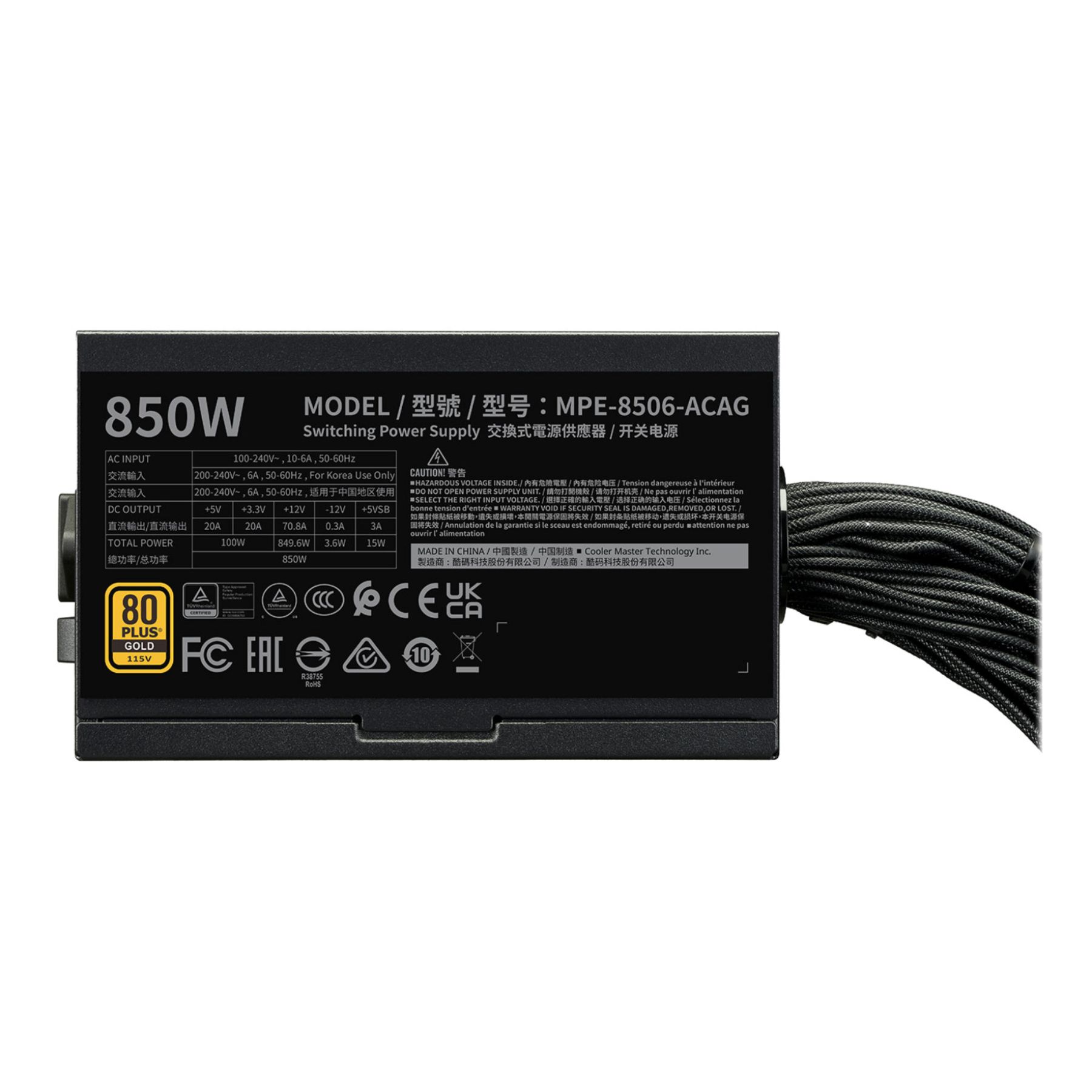 Cooler Master MWE 850 V3 Gold Non Modular PSU