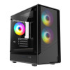CiT Level 5 Tempered Glass Micro-ATX Mesh Gaming PC Case with 3 x ARGB Fans - Black