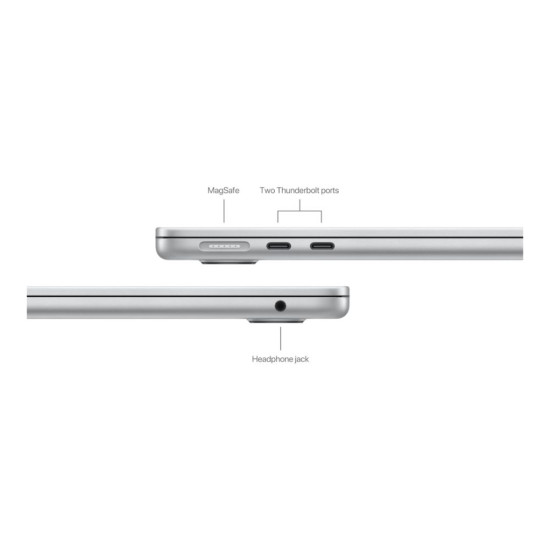 Silver Apple MacBook Air with 24GB RAM and fast 512GB SSD storage
