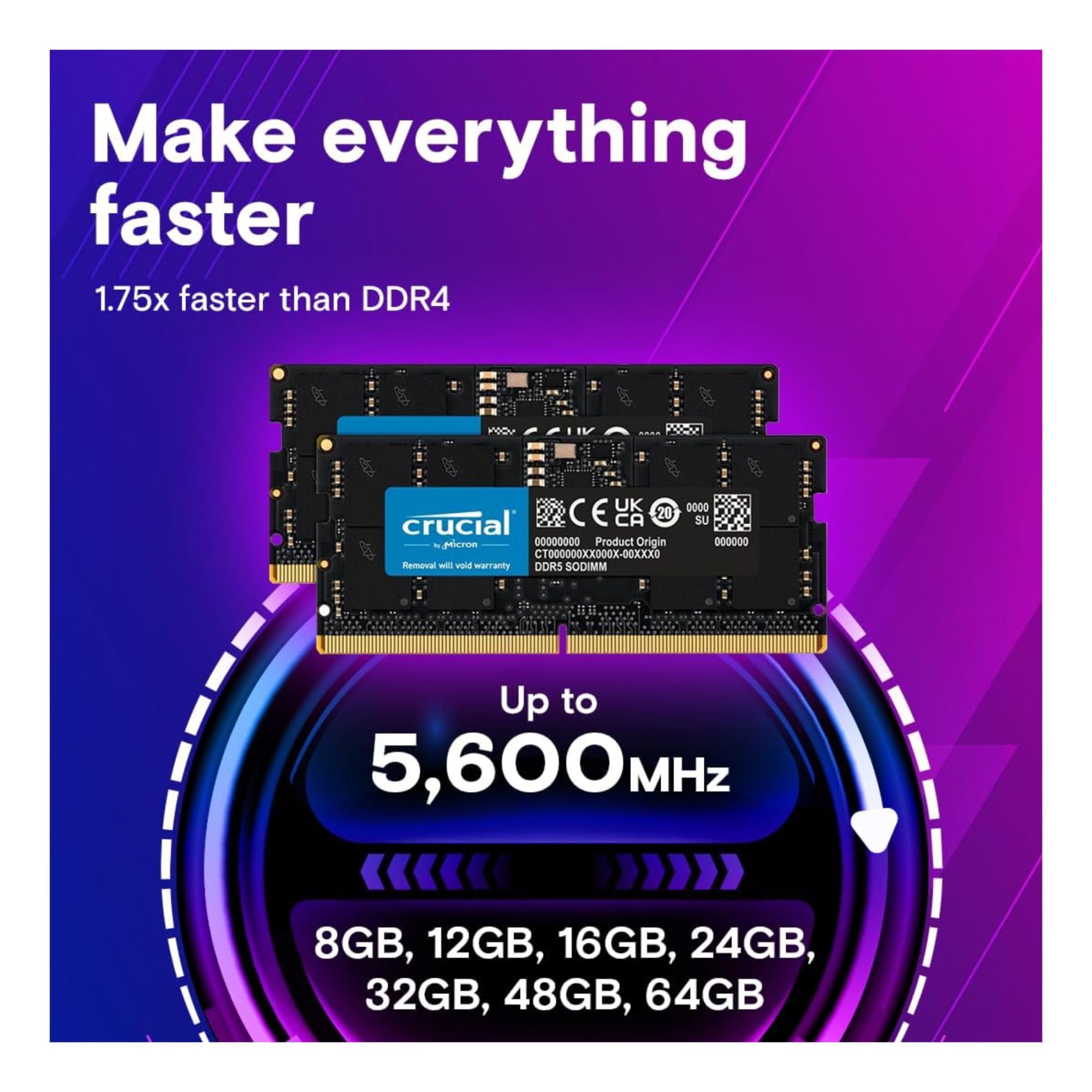 Origin 8GB DDR5 Laptop RAM 5600MHz - CT8G56C46S5-OS