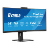 iiyama ProLite XCB3497WQSNPH 34" Curved Ultrawide QHD USB-C Monitor with Windows Hello Webcam and Microphone