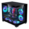 CiT Concept Black MATX Gaming Cube PC Case - Black