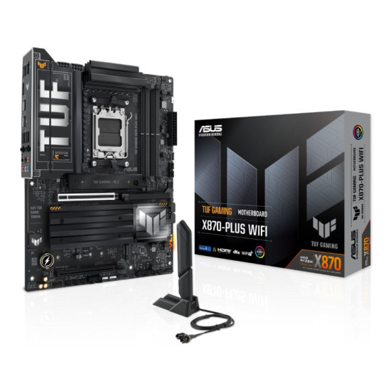ASUS TUF GAMING X870-PLUS WIFI ATX motherboard with AMD X870 socket