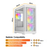 Vida Zephyr V2 Micro-ATX ARGB Tempered Glass Gaming PC Case - White