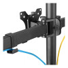 Neomounts FPMA-D550D3BLACK 10-27" Full Motion Desk Mount Clamp & Grommet Triple Monitor Arm - Black